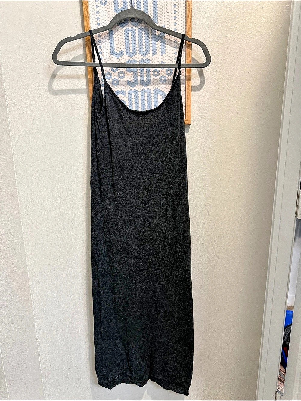 Double Zero Black Maxi Dress Cotton Blend